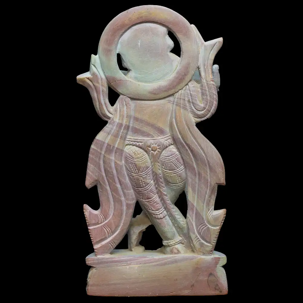 Krishna Statue Hindu Goddess Lime Stone